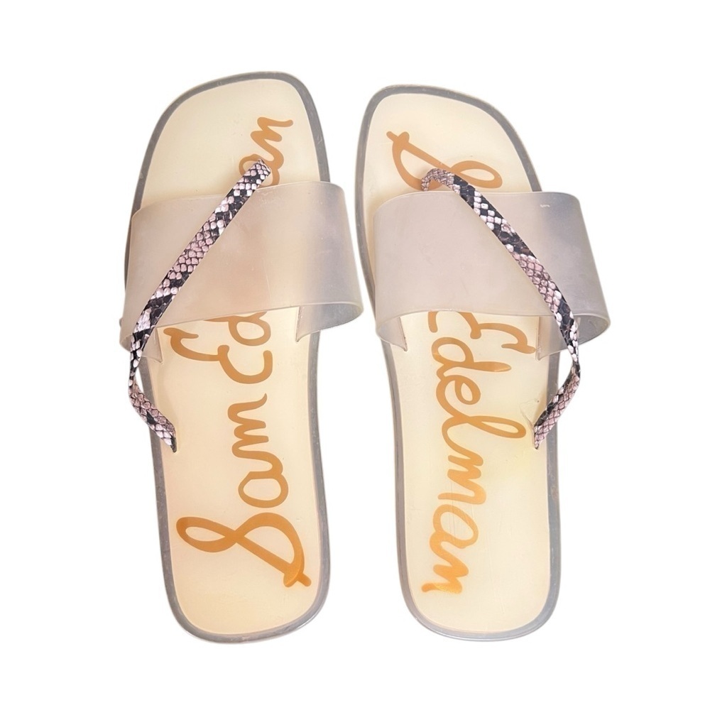 Sam Edelman Pink Clear Strap Slide Sandals